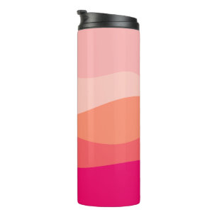 Layered Waves Pink Coral Blush Thermal Tumbler
