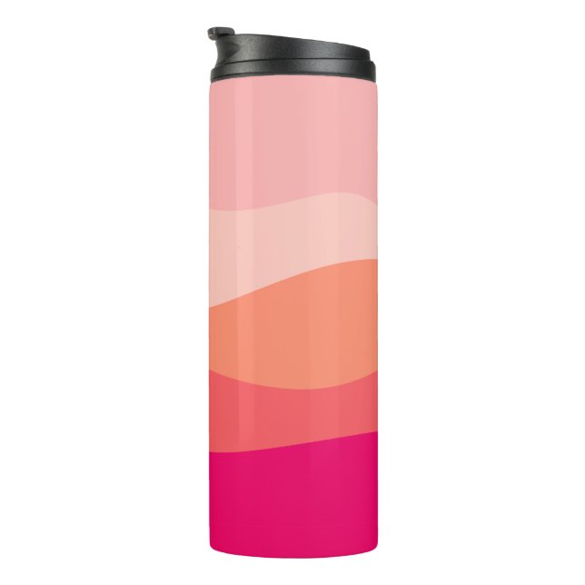 Layered Waves Pink Coral Blush Thermal Tumbler (Rotated Right)
