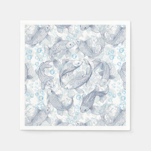 Layering Fishes Pattern 02.Dark blue.b No BG Napkin