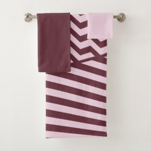 Layers - Dark Red and Pale Pink - Towel Set
