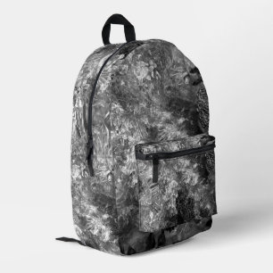Layers of Crystals Grey Printed Backpack
