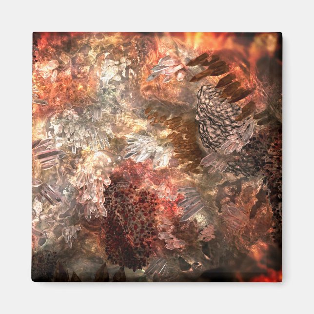  Layers of Crystals with Rustic Tint   Magnet (Front)