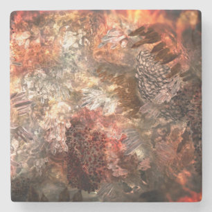 Layers of Crystals with Rustic Tint Stone Coaster
