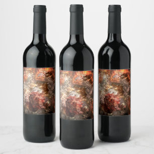 Layers of Crystals with Rustic Tint Wine Label