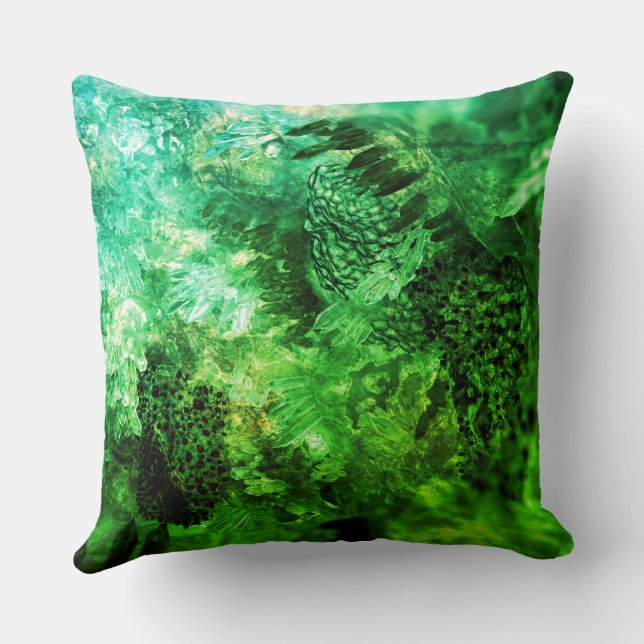 Layers of Green Crystals Cushion (Back)