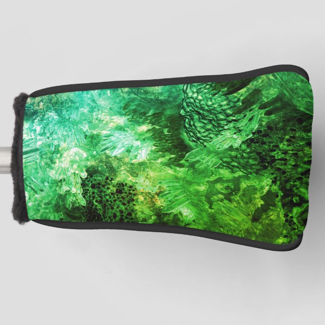 Layers of Green Crystals Golf Head Cover (Front)