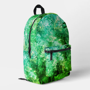 Layers of Green Crystals Printed Backpack
