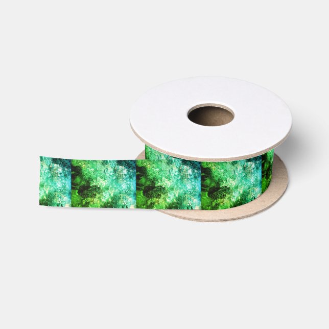 Layers of Green Crystals Satin Ribbon (Spool)