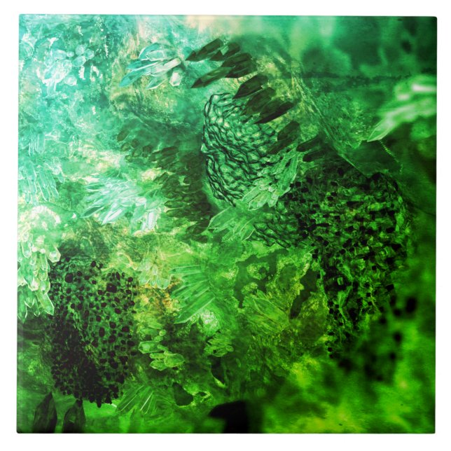Layers of Green Crystals Tile (Front)