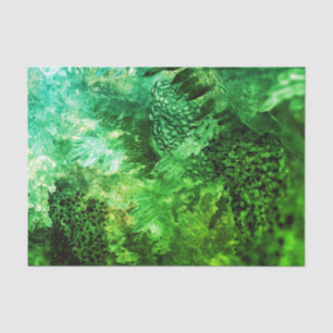 Layers of Green Crystals Tissue Paper