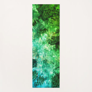 Layers of Green Crystals Yoga Mat