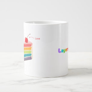 Layers of Life – Rainbow Cake of Growth & Mindset Large Coffee Mug