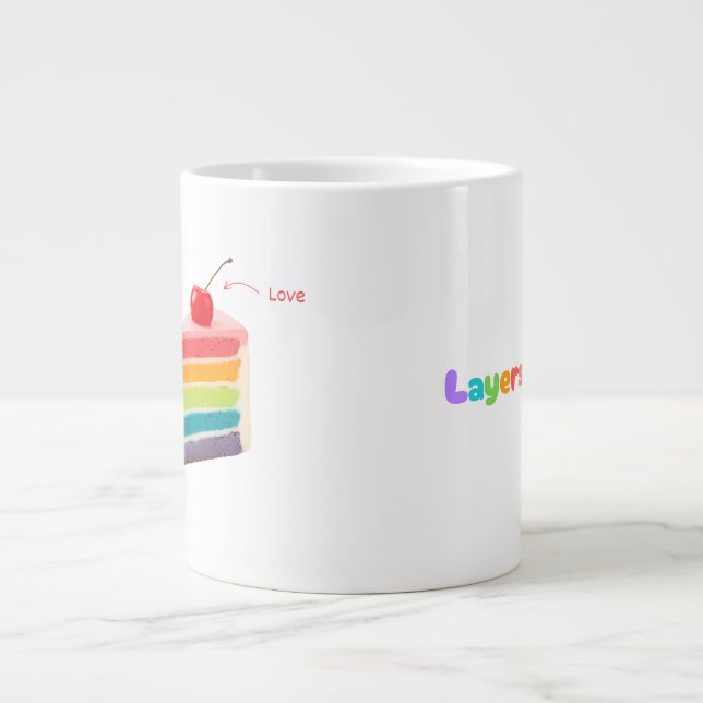 Layers of Life – Rainbow Cake of Growth & Mindset  Large Coffee Mug (Front)