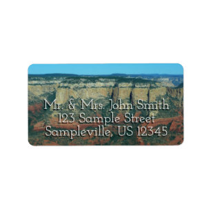 Layers of Red Rocks in Sedona Arizona Label
