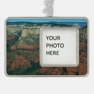Layers of Red Rocks in Sedona Arizona Silver Plated Framed Ornament