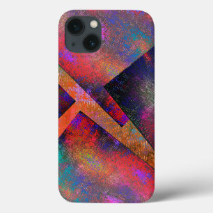 Layers of rustic coloured images unevenly arranged iPhone 13 case