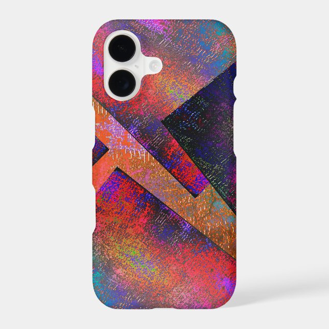 Layers of rustic coloured images unevenly arranged iPhone case (Back)