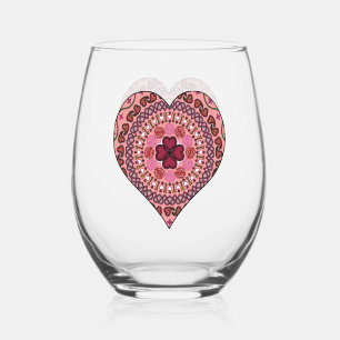 Layers of the Heart Stemless Wine Glass