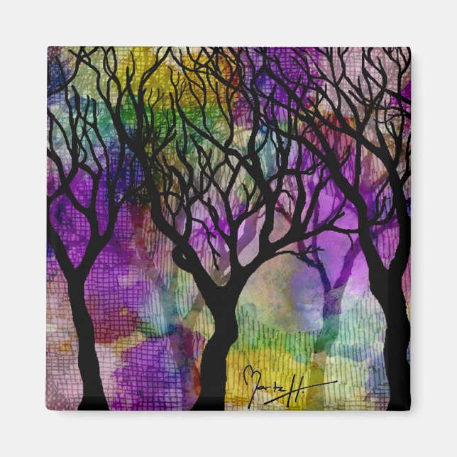 Layers of Trees on Mica Background Magnet (Front)