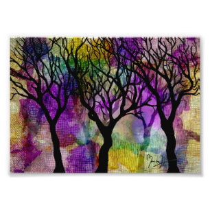 Layers of Trees on Mica Background Photo Print