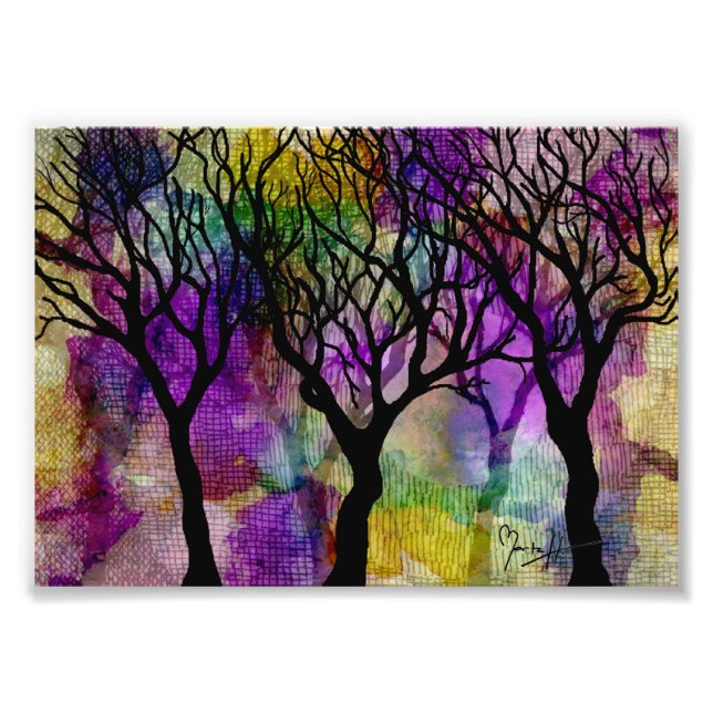 Layers of Trees on Mica Background Photo Print (Front)