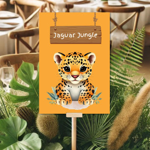layful Jungle Safari Jaguar Table Sign Number