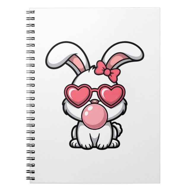 layful Kawaii Rabbit with Bubblegum Bubble Notebook (Front)