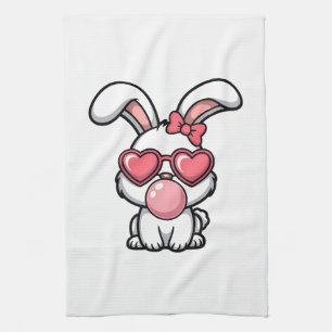 layful Kawaii Rabbit with Bubblegum Bubble Tea Towel