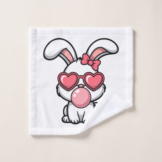 layful Kawaii Rabbit with Bubblegum Bubble Wash Cloth (Wash Cloth)