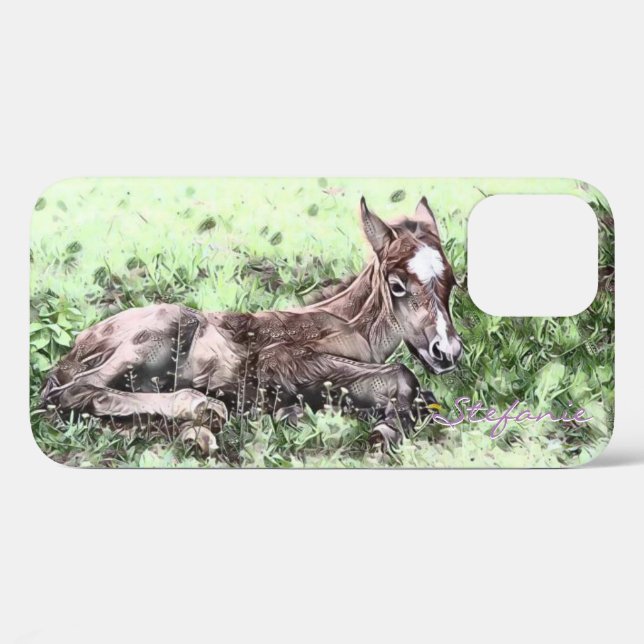 Laying down foal iPhone 12 Case (Back (Horizontal))
