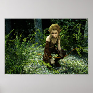 Laying In Wait Digital Art Poster