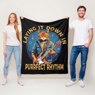 Laying it Down in Purr-fect Rhythm Fleece Blanket