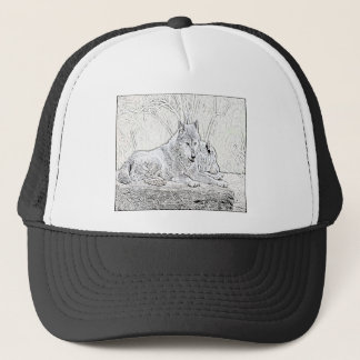 Laying Wolf Trucker Hat