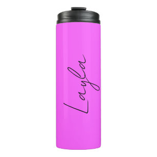'Layla' A Template For Your Name Striking Pink Thermal Tumbler