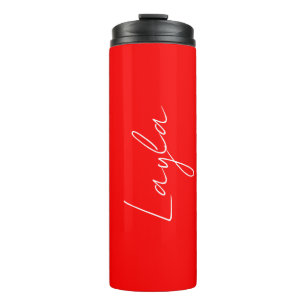 'Layla' A Template For Your Name Striking Red Thermal Tumbler