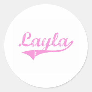 Layla Classic Style Name Classic Round Sticker