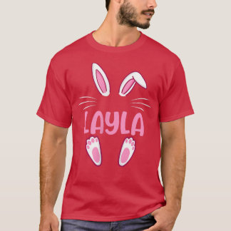 LAYLA Easter Bunny Funny Novelty Womens Custom Nam T-Shirt