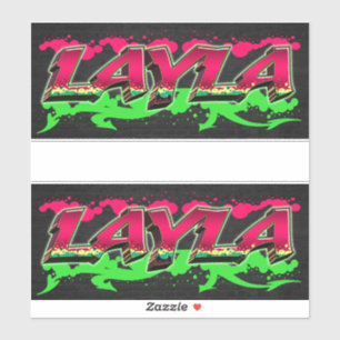 Layla First Name Graffiti Sticker