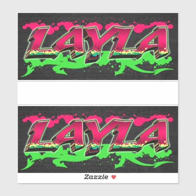 Layla First Name Graffiti Sticker (Sheet)