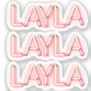 Layla name in glowing neon lights novelty x3