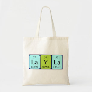 Layla periodic table name tote bag