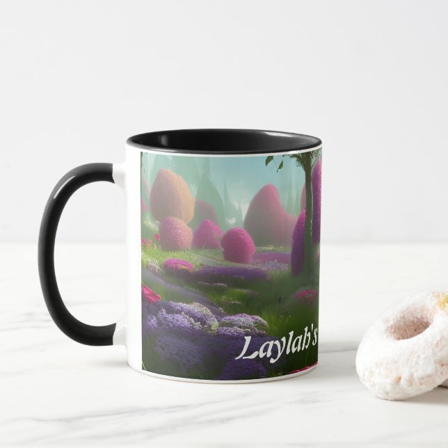 Laylah's Morning Tea Personalised Customisable Mug (With Donut)