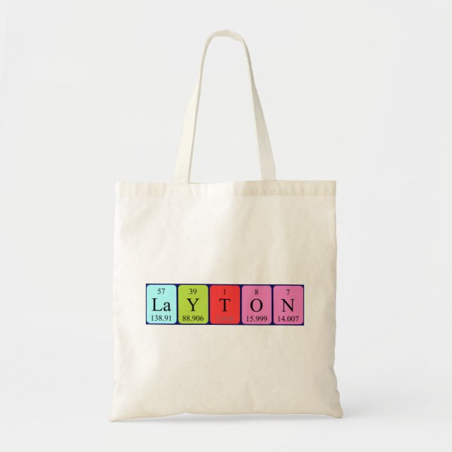 Layton periodic table name tote bag (Front)