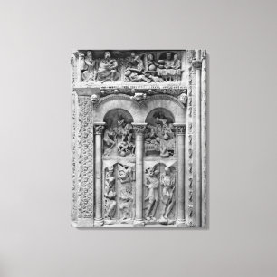 Lazarus and the Rich Man, from the south portal Canvas Print