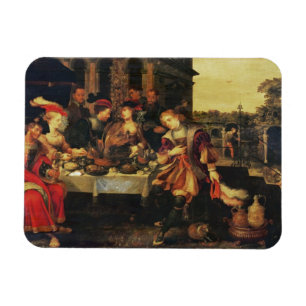 Lazarus at the Rich Man's Table, 1618 (oil on canv Magnet