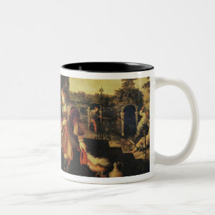 Lazarus at the Rich Man's Table, 1618 (oil on canv Two-Tone Coffee Mug