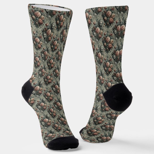 🩸 Lazarus Weeps – Gothic Victorian Delirium Socks (Angled)