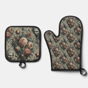 🩸 Lazarus Weeps – Gothic Victorian Oven Mitt & Pot Holder Set