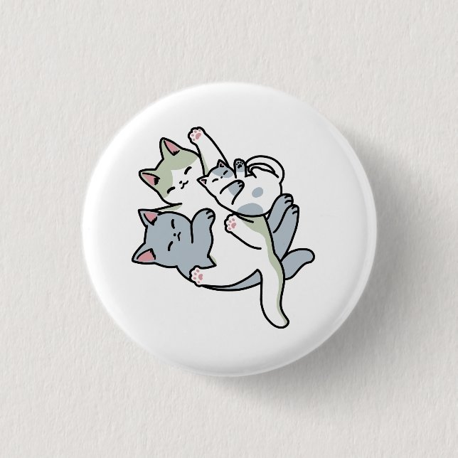 Laze Furr Days - Cute Lazy Cats Design 3 Cm Round Badge (Front)