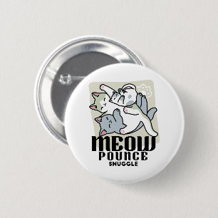 Laze Furr Days - Cute Lazy Cats Design 6 Cm Round Badge